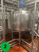 Aprox. 650 Gal. S/S Insulated Processing Tank with CIP; Cooling, Heating; 3" Outlet (Loading Fee $