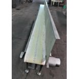 Aprox. 10" Wide x 158" Long S/S Blowoff Belt Conveyor with 10" Wide Belt with Perforations to