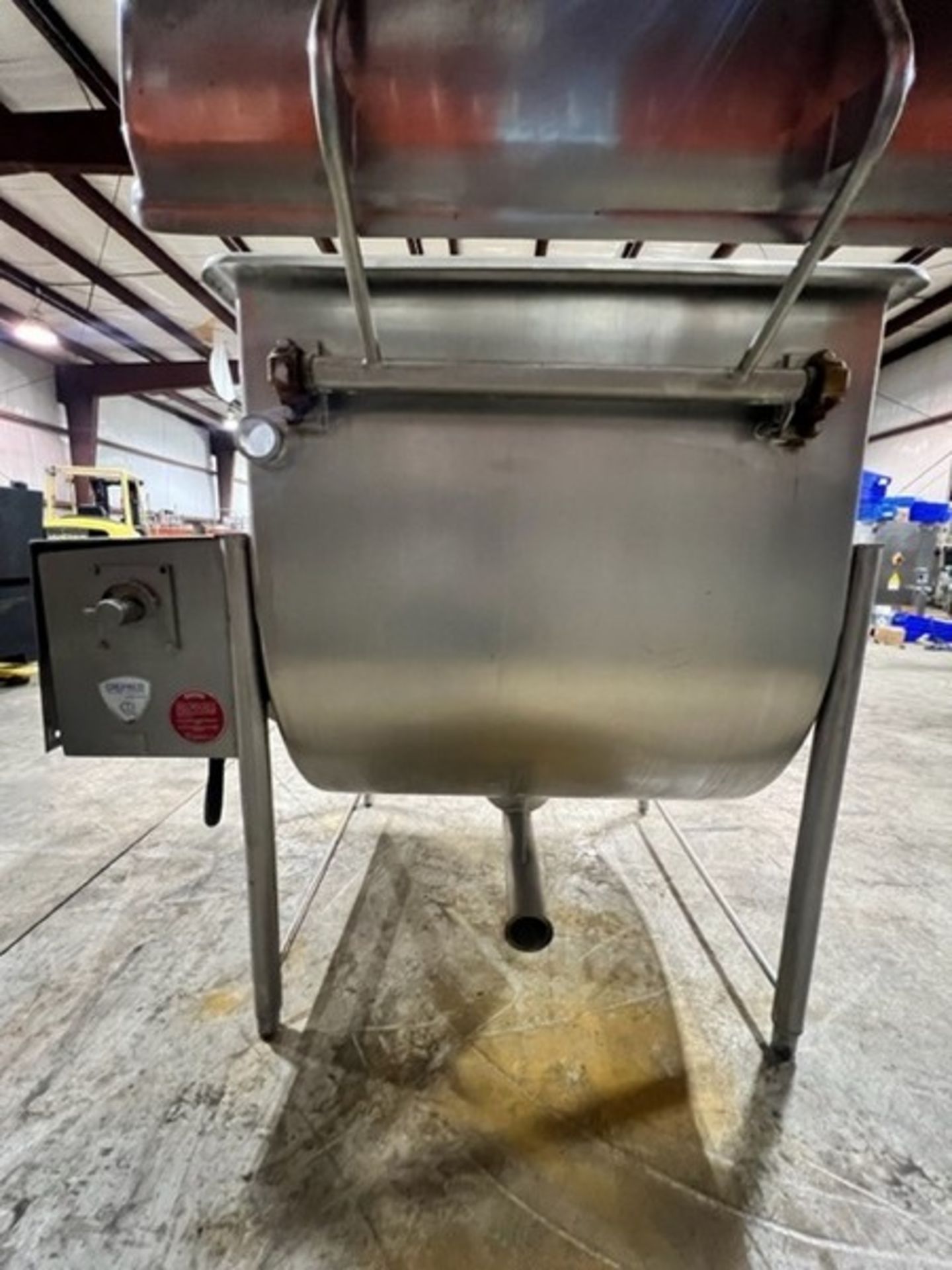 Crepaco Aprox.150 Gal. All S/S Paddle Blender, S/N 1696, Hydraulic Driven, 3" Outlet Hinged Lid, - Image 8 of 10