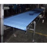 Aprox. 34" x 167" S/S Sanitary Blue Intralox Belt Conveyor, All S/S Construction, Infeed and