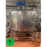 DCI 1,000 Gal. S/S Insulated Processing Tank, S/N, 86-D-33036-A with CIP; Cooling, Heating; 3"