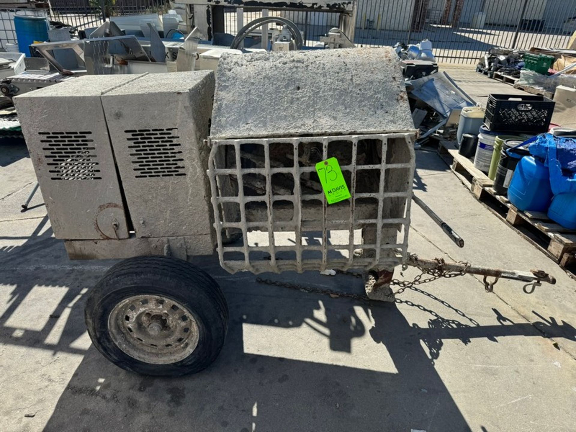 Cement Mixer, Mounted on Wheels with Trailer Hitch (LOCATED IN COLTON, CA)