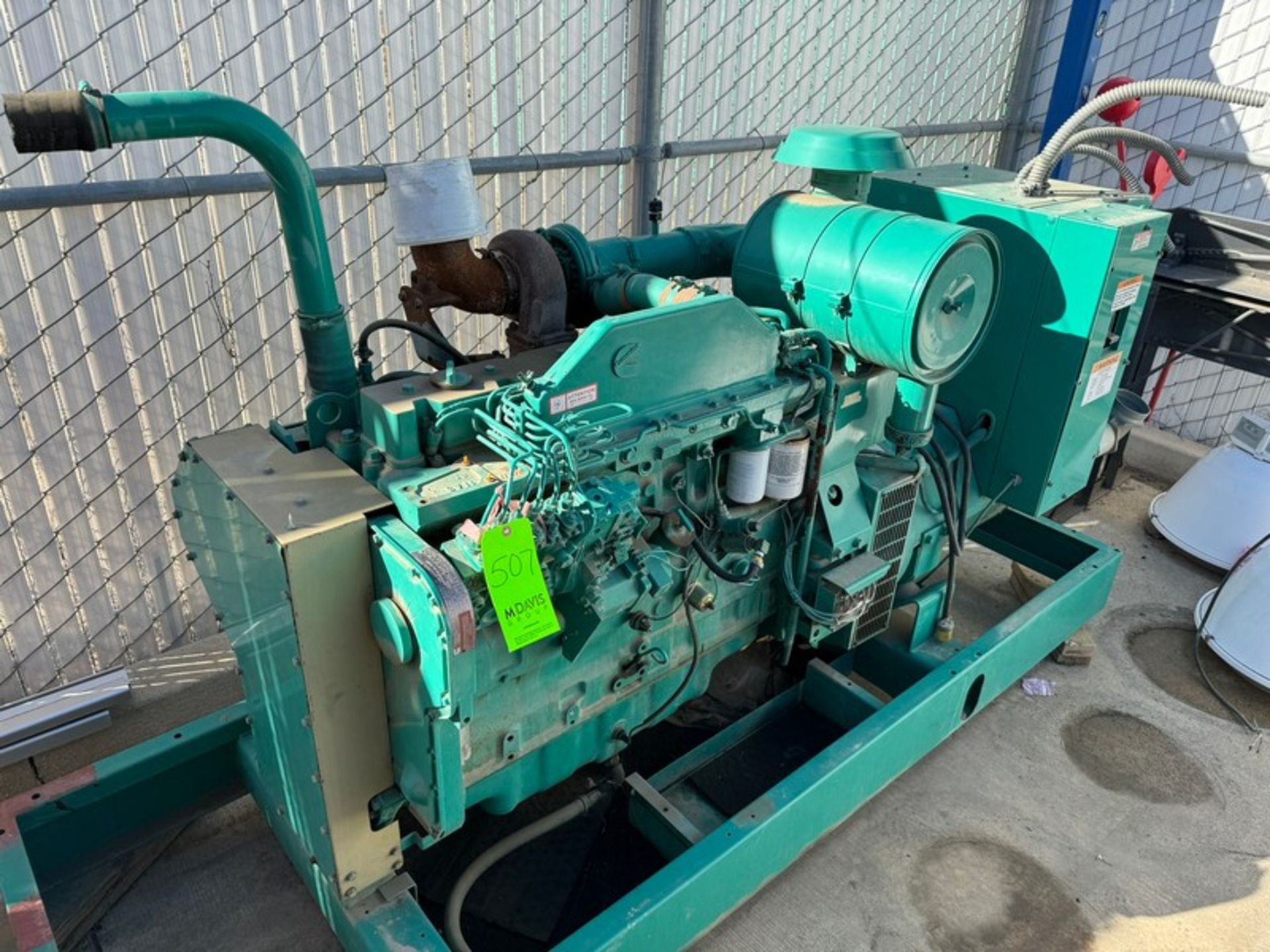 Cummins 413 Series Generator, Engine S/N 45153504, Rated 277 hp @ 1800 RPM (RIGGING, LOADING, & SITE - Image 5 of 15