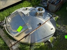 S/S Tank Lid, with Top Mounted Flange & Man Door, Aprox. 72” Dia., with Clamp Type Inlet/Outlet Port