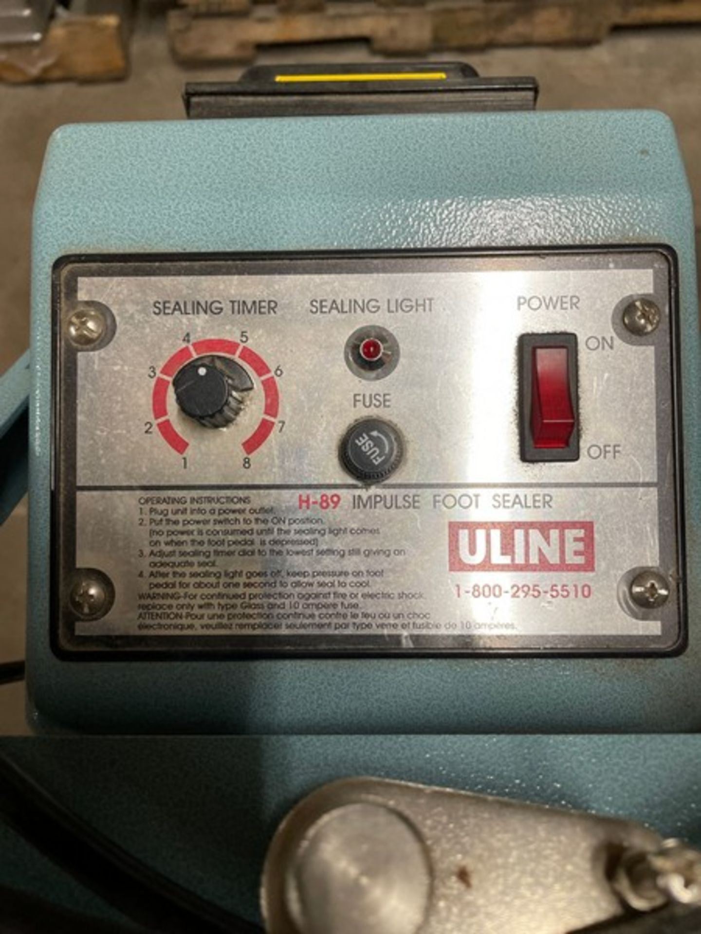 Uline Heat Impulse Sealer, Foot Pedal Operated (RIGGING, LOADING, & SITE MANAGEMENT FEE: $50.00 USD - Image 3 of 4