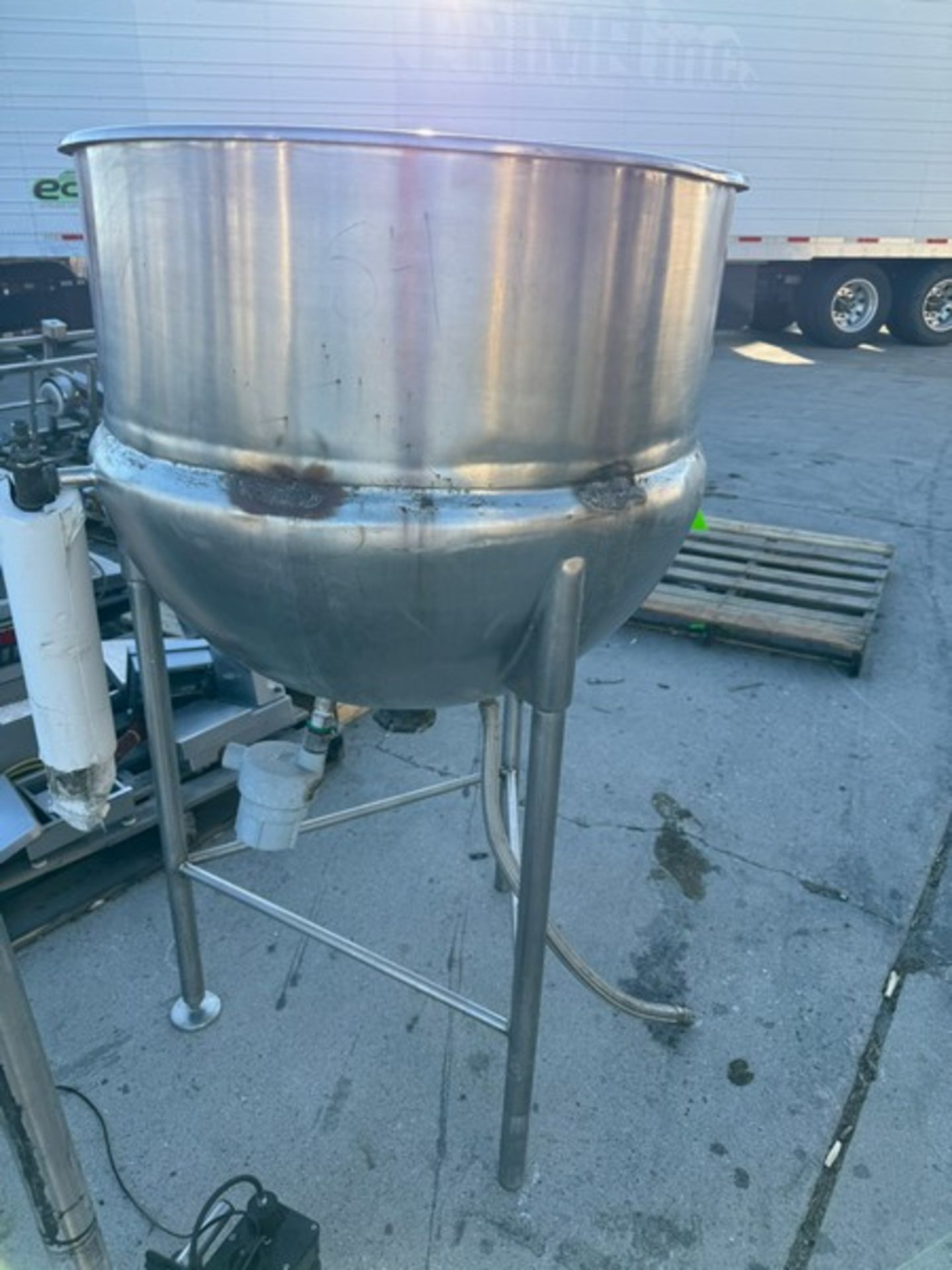 Aprox. 150 Gal. S/S Kettle, Mounted on S/S Frame (LOCATED IN COLTON, CA) - Image 4 of 4