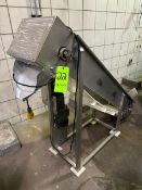 S/S Incline Conveyor with Cleats, with Drive, Mounted on S/S Frame (LOCATED IN COLTON, CA)
