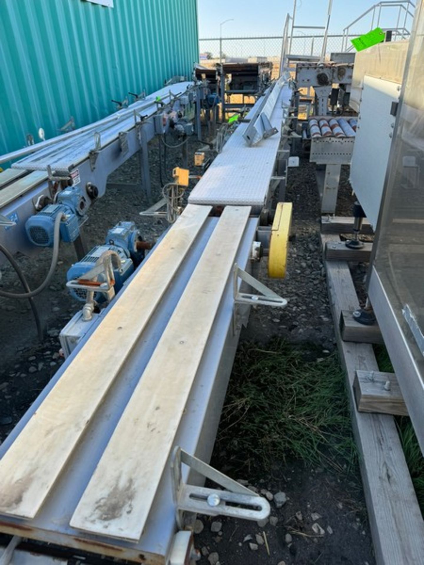 Straight Section of Product Conveyor, with Aprox. 15” W Belt, with Drive (RIGGING, LOADING, & SIT