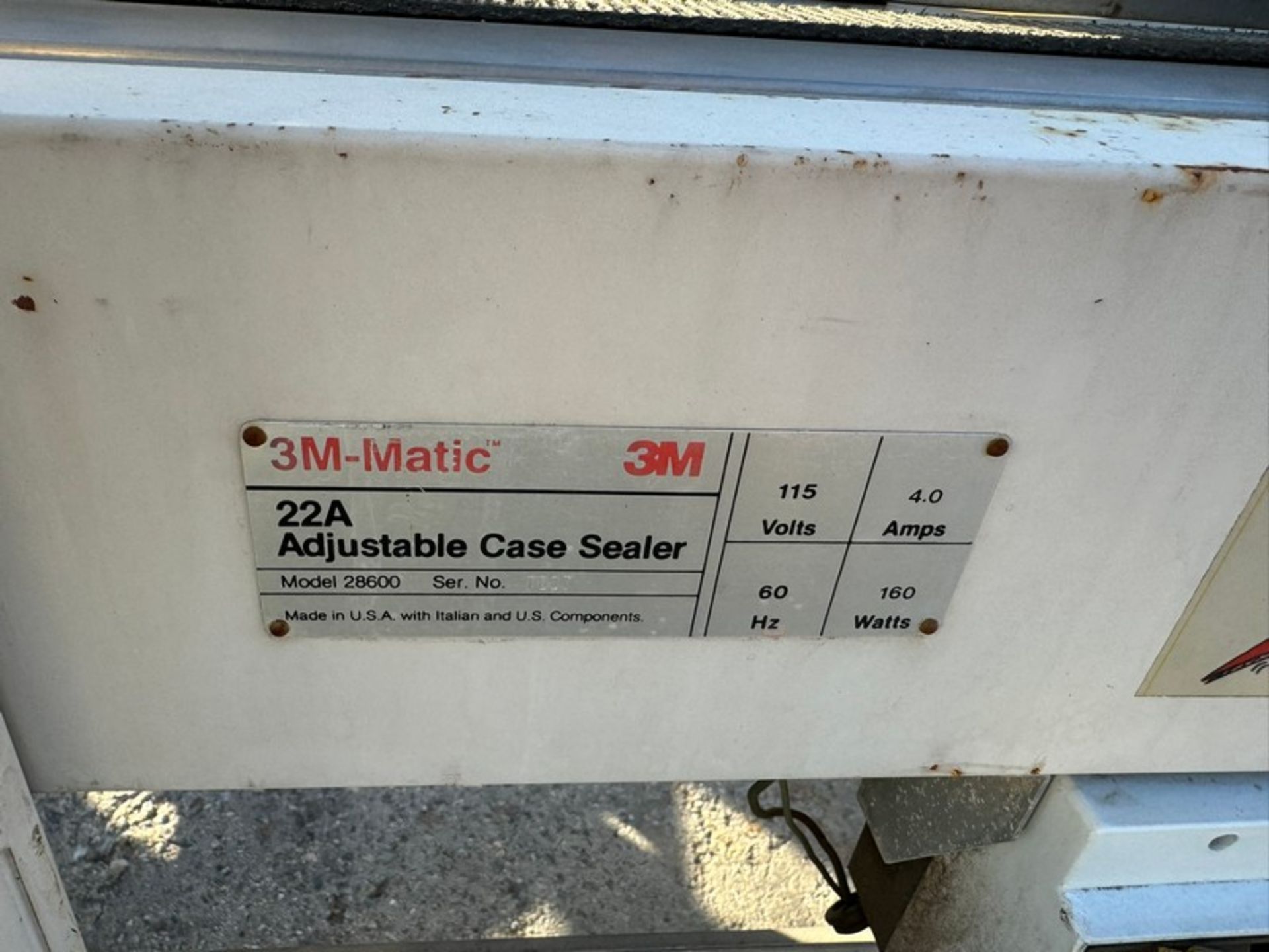 3M-Matic Adjustable Case Sealer, M/N 28600, 115 Volts (LOCATED IN COLTON, CA) - Image 3 of 4