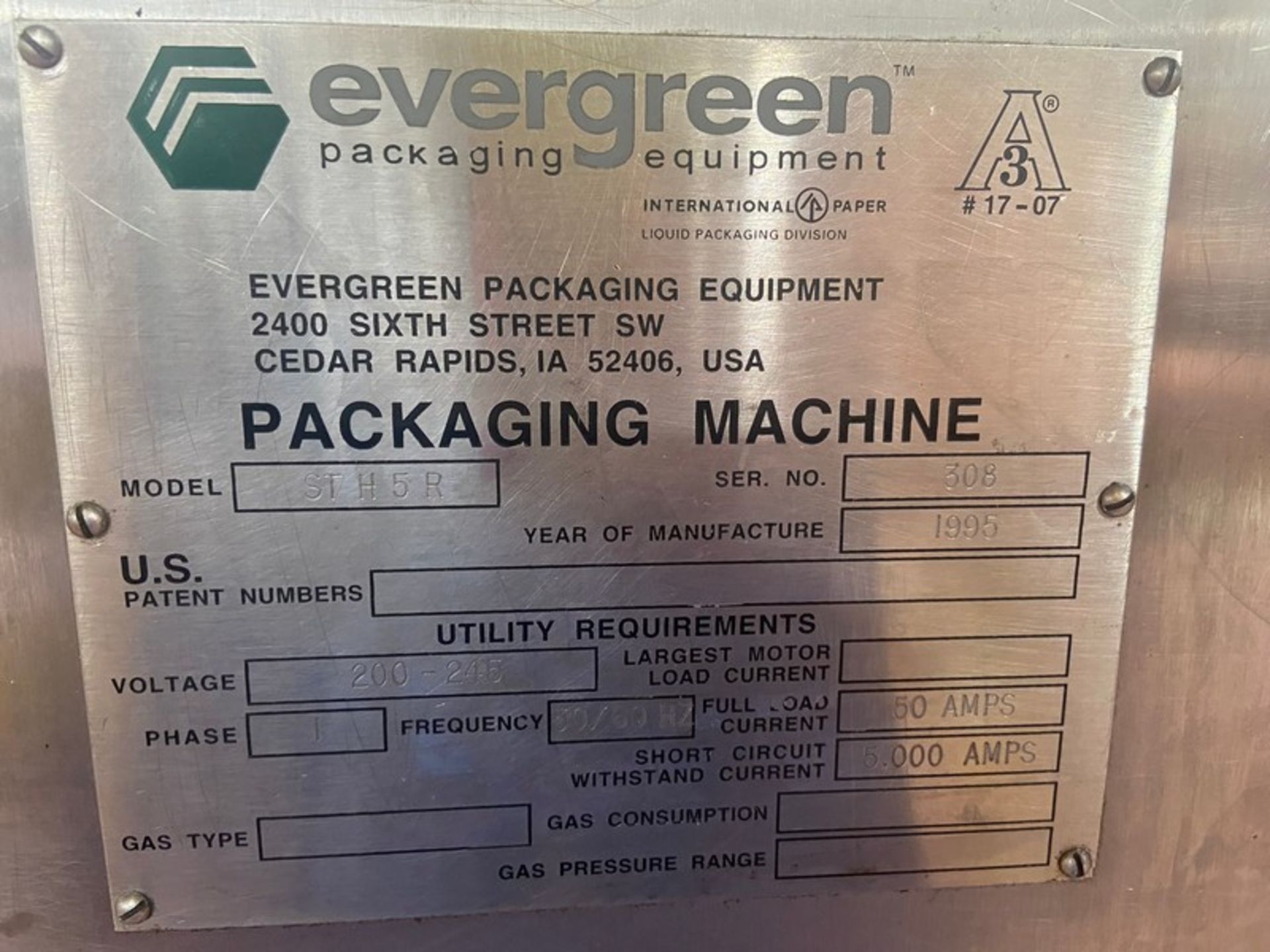 Evergreen 2-Lane 64 oz. Gabeltop Filler, M/N H-5, S/N 3197, with S/S Control Panel, with Allen- - Image 12 of 26