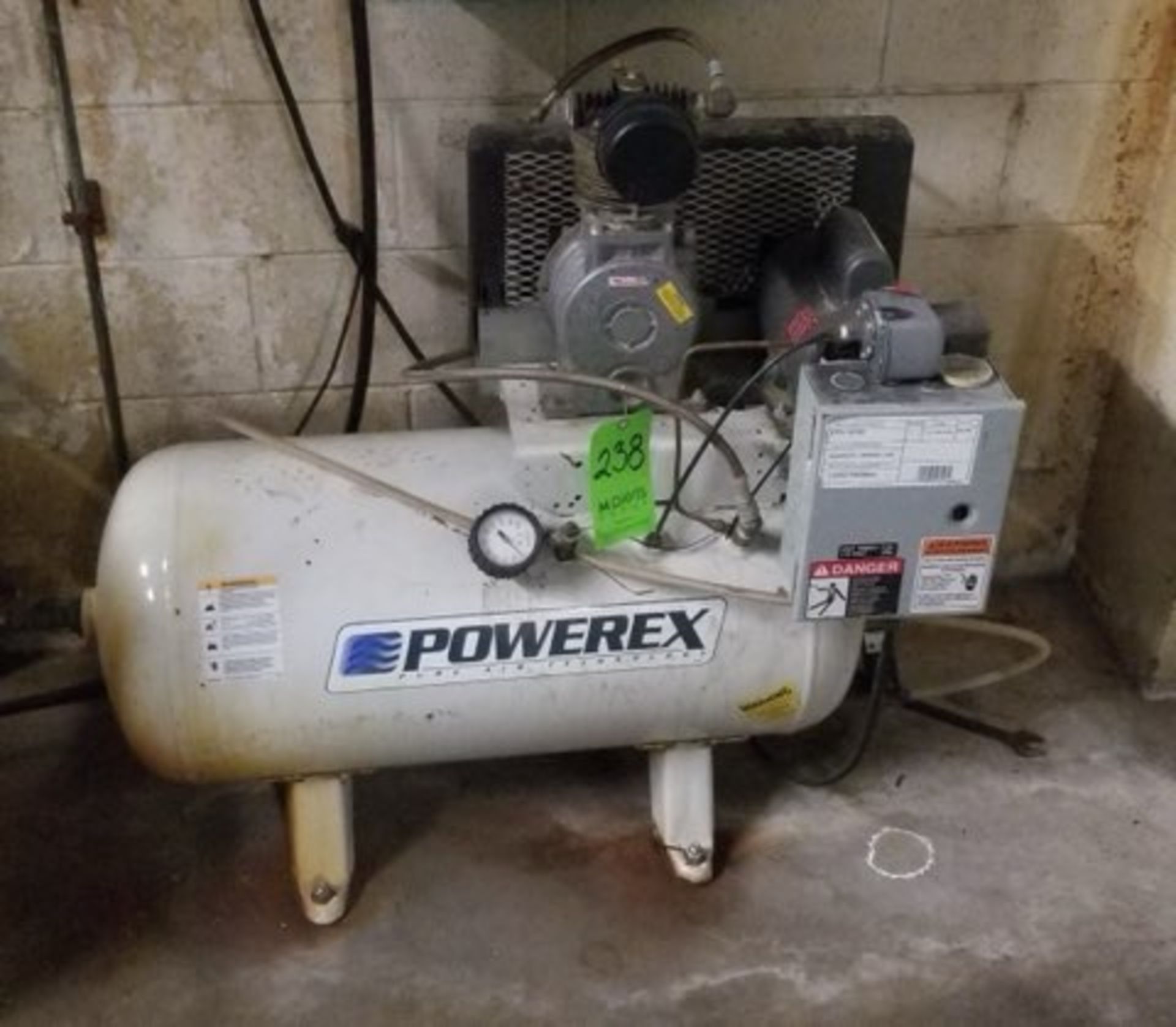 Powerex 1 hp Air Compressor, M/N OTS110152, 115 Volts, 1 Phase, with 30 Gal. Air Receiver (LOCATED I