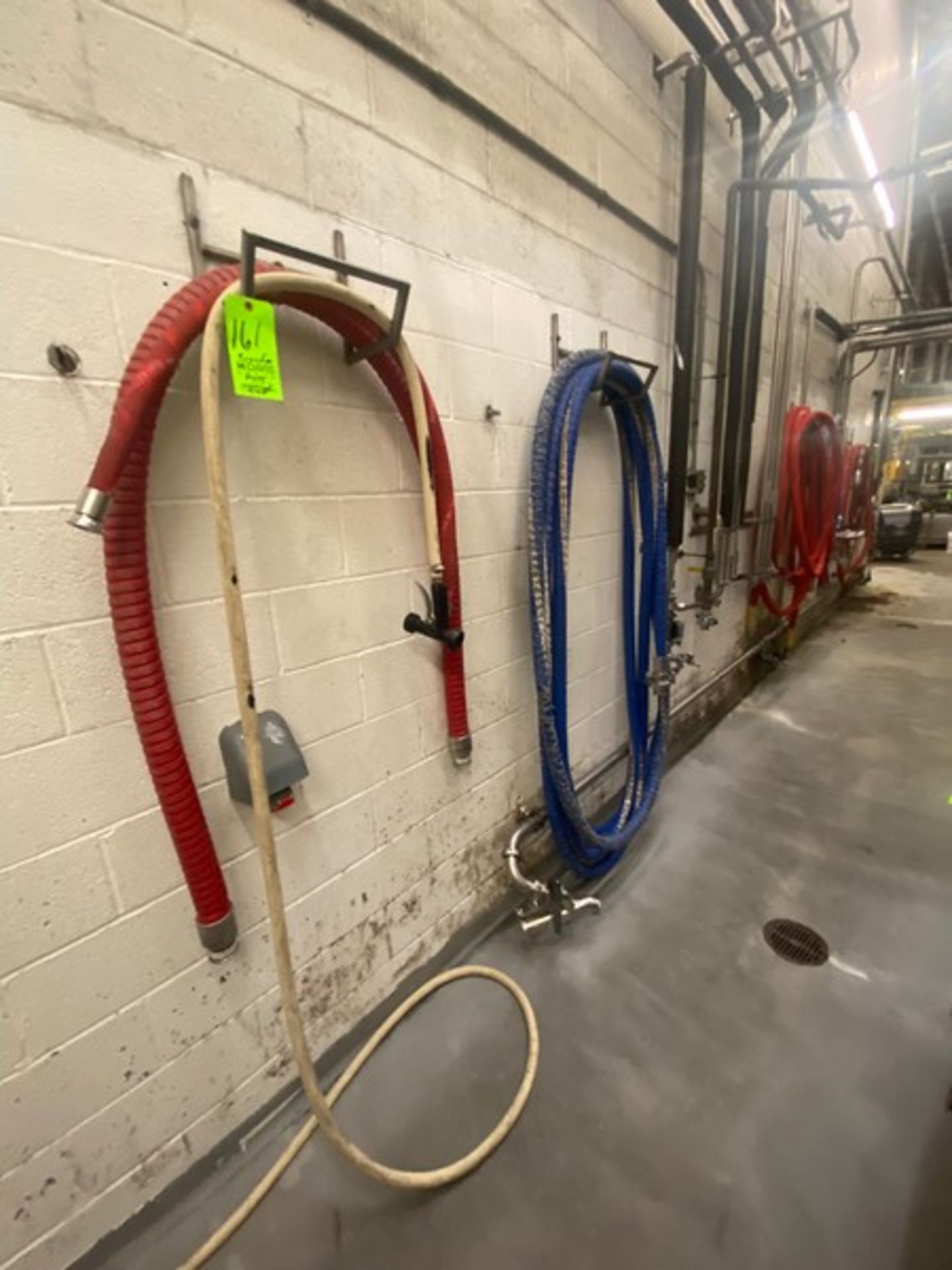Lot of Assorted Transfer Hoses, Assorted Sizes, with S/S Racks (LOCATED IN FREDERICK, MD)