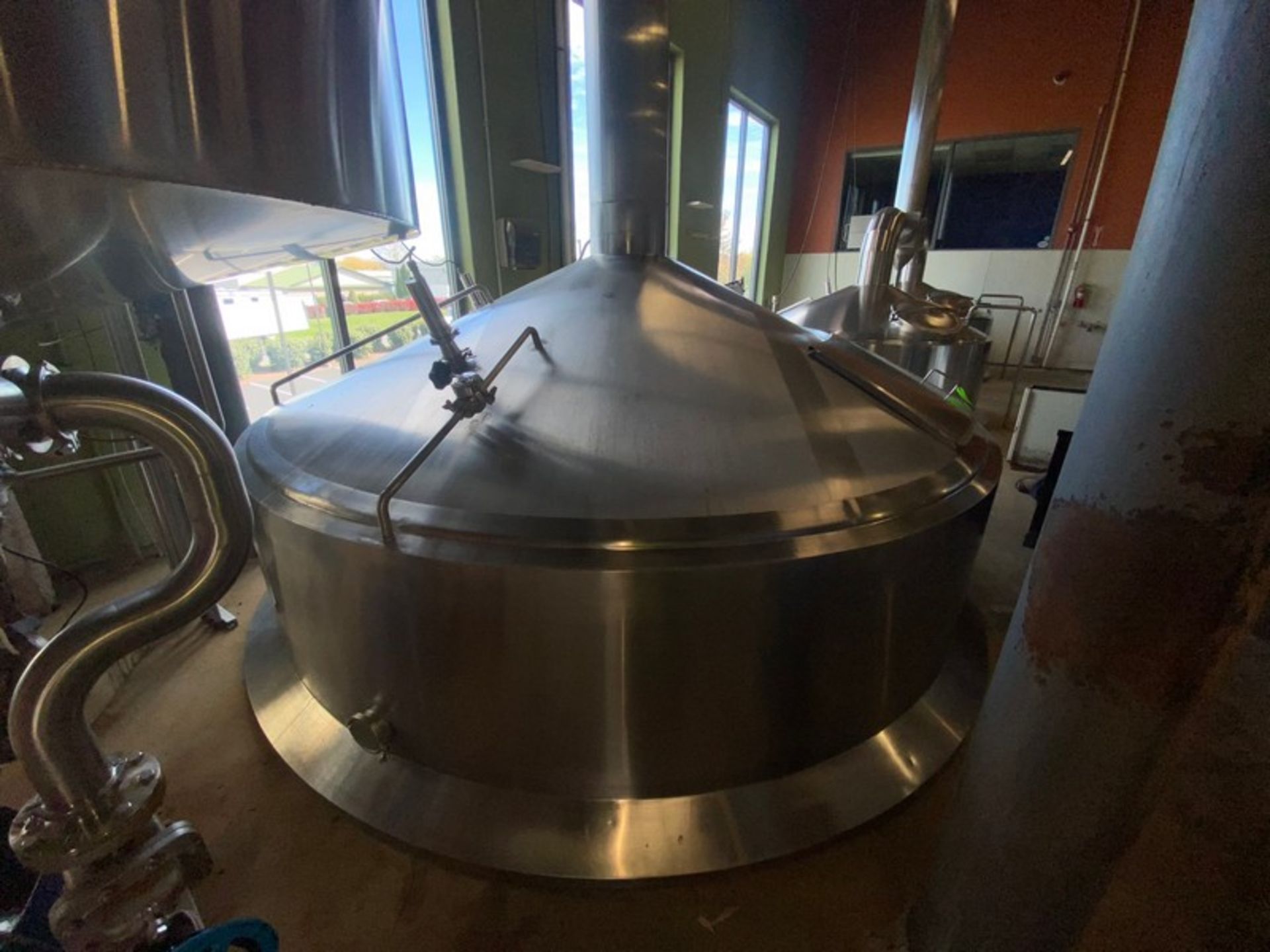 50 BBL (2,200 GAL.) S/S Vertical Lauter Tank, with Bottom Mounted S/S Agitation, & S/S Duct (LOCATE - Image 2 of 8