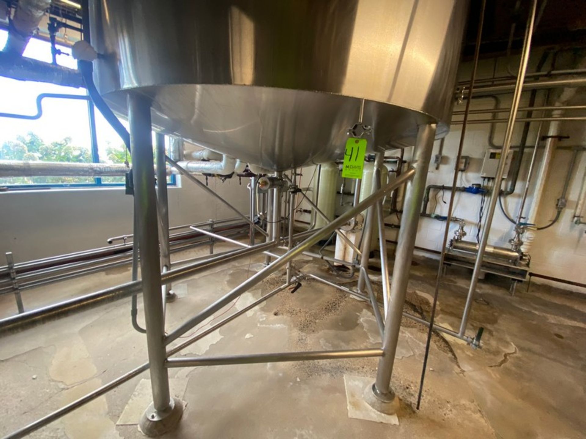 50 BBL (2,200 GAL.) S/S Brew Kettle, with S/S Top Mounted Hinge Man-Door, Mounted on S/S Legs & Fram - Bild 5 aus 6