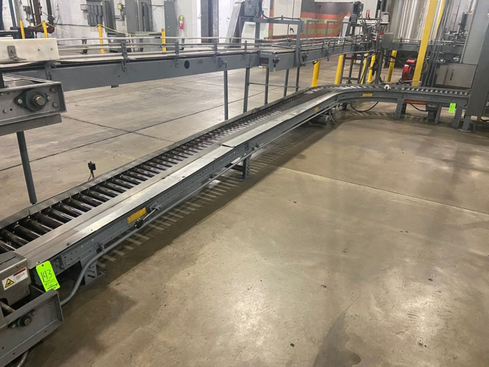 Hytrol Ground Level Roller Conveyor, Aprox. 30 ft. L (LOCATED IN FREDERICK, MD)