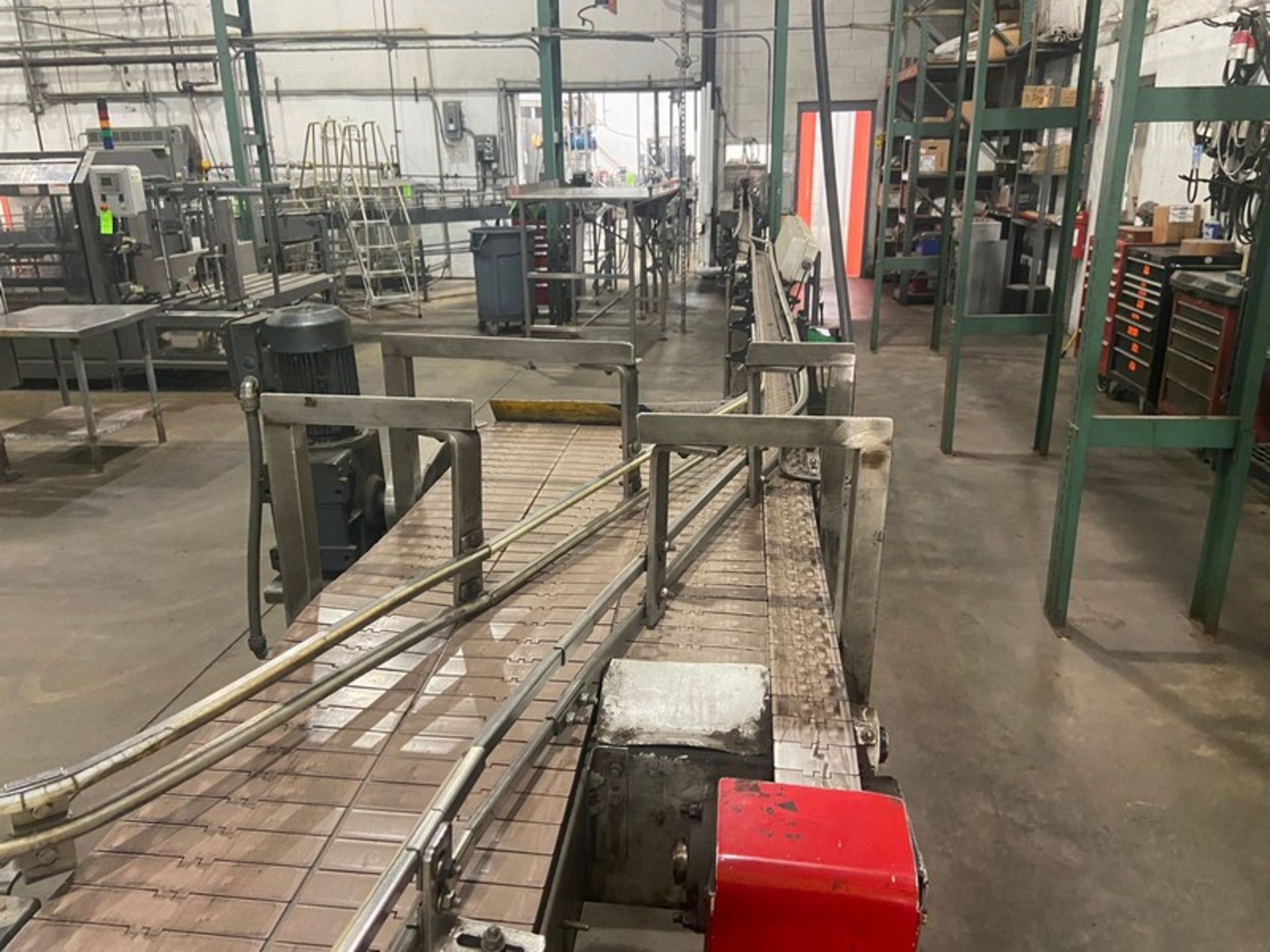 S/S Infeed Conveyor, with Guide Rails, Aprox. 80 ft. to Glass Bottle Orientor (LOCATED IN FREDERICK, - Bild 5 aus 7