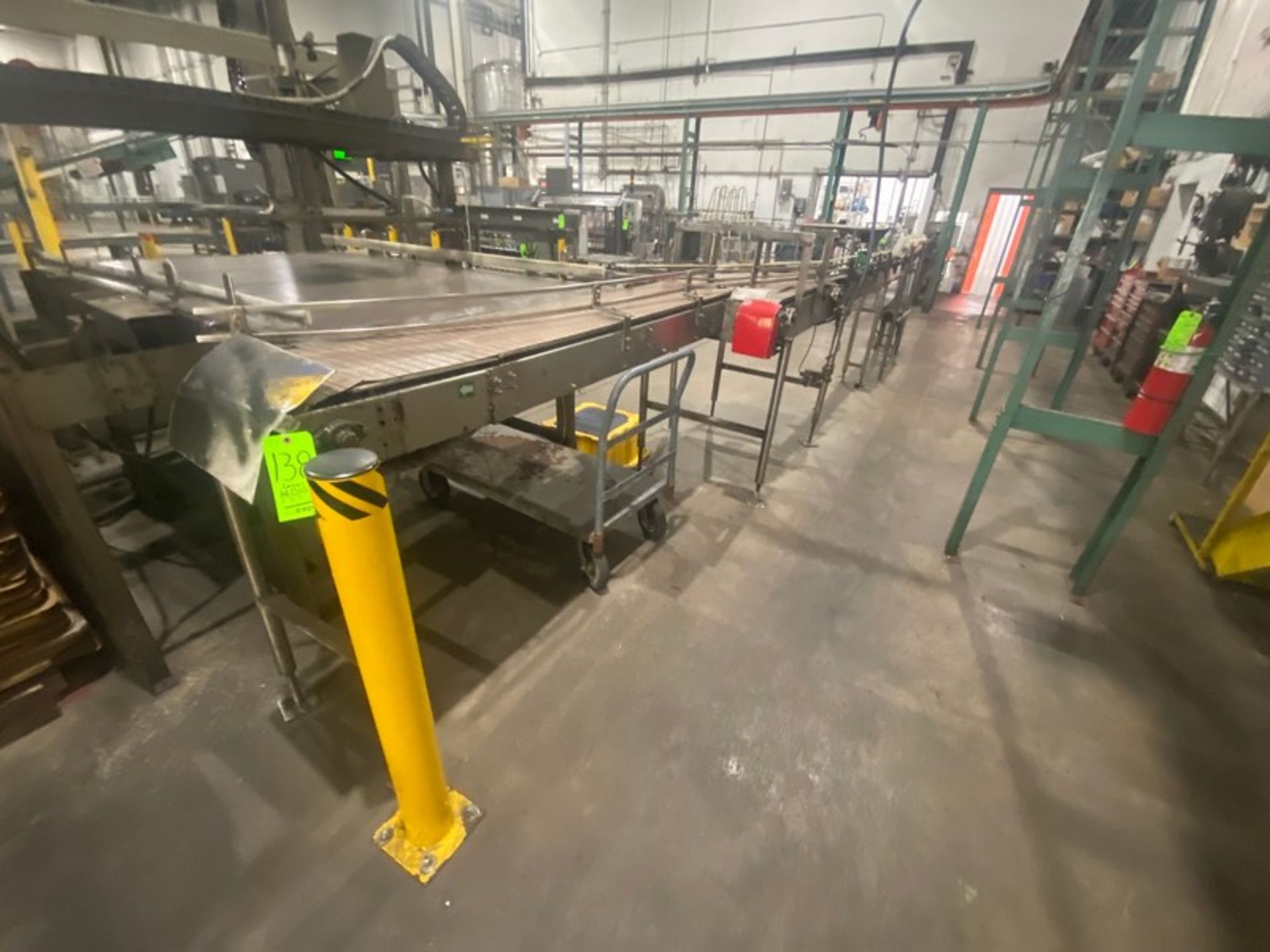 S/S Infeed Conveyor, with Guide Rails, Aprox. 80 ft. to Glass Bottle Orientor (LOCATED IN FREDERICK, - Image 3 of 7