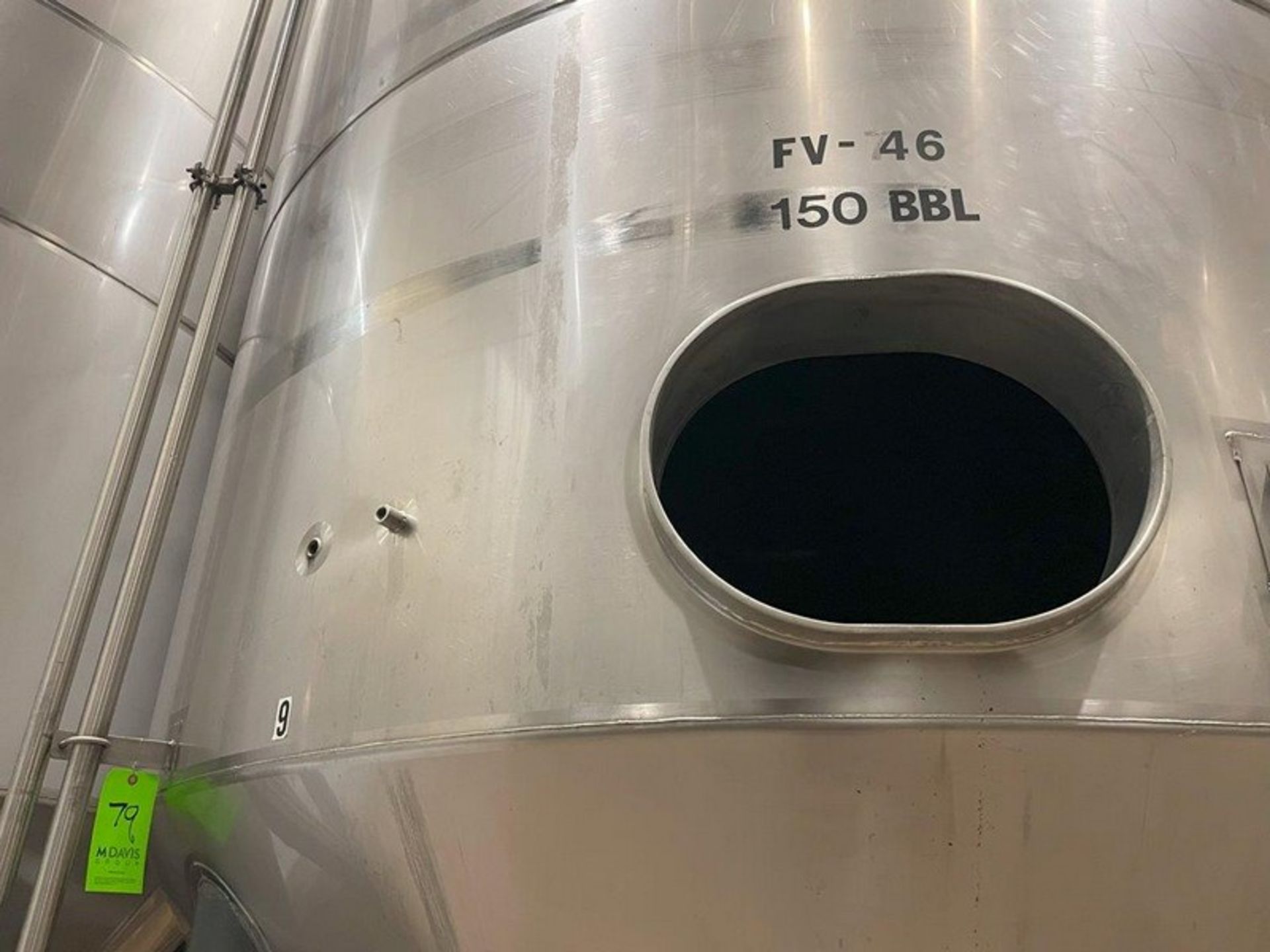 150 BBL (4650 Gallon) Vertical Cone Bottom 304 Stainless Steel Jacketed Vessel. Manufactured by San - Bild 9 aus 9