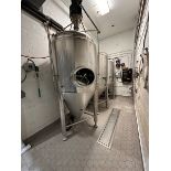 300 gallon 304 Stainless Steel Cone Bottom Fermenter. Manufactured by Apex Brewing Supply. Built