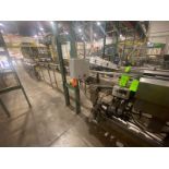 S/S Infeed Conveyor, with Guide Rails, Aprox. 80 ft. to Glass Bottle Orientor (LOCATED IN FREDERICK,
