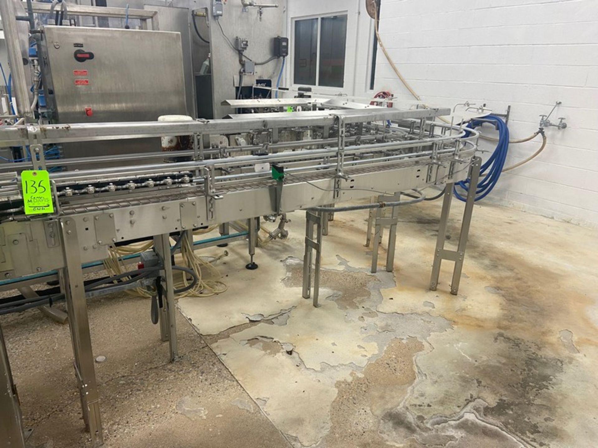 S/S Product Conveyor, with Plastic Belt, & S/S Roof, with Motors & S/S Legs (LOCATED IN FREDERICK,