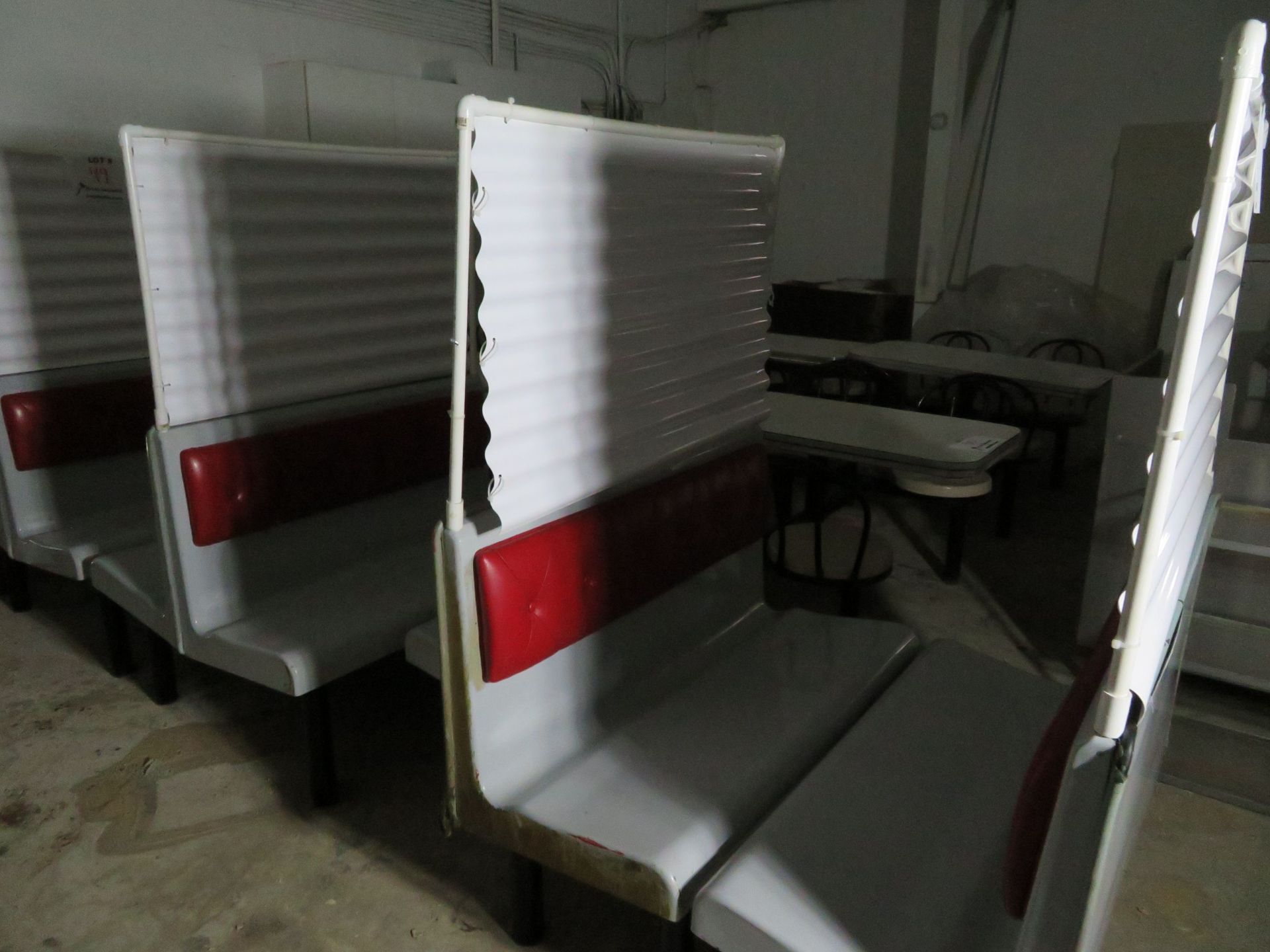 LOT including dining sets; tables approx. 23" x 42". Banquette bench, dividiers, etc. (qty 4 - Image 2 of 3