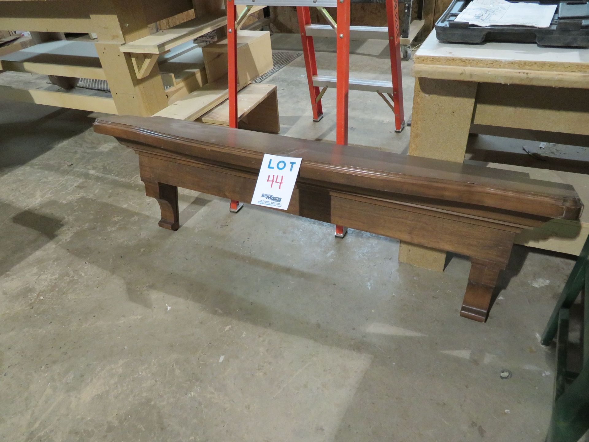 LOT including decorative wood chairs (qty 4) and wood fire mantle approx. 58"x 11"d - Image 2 of 2