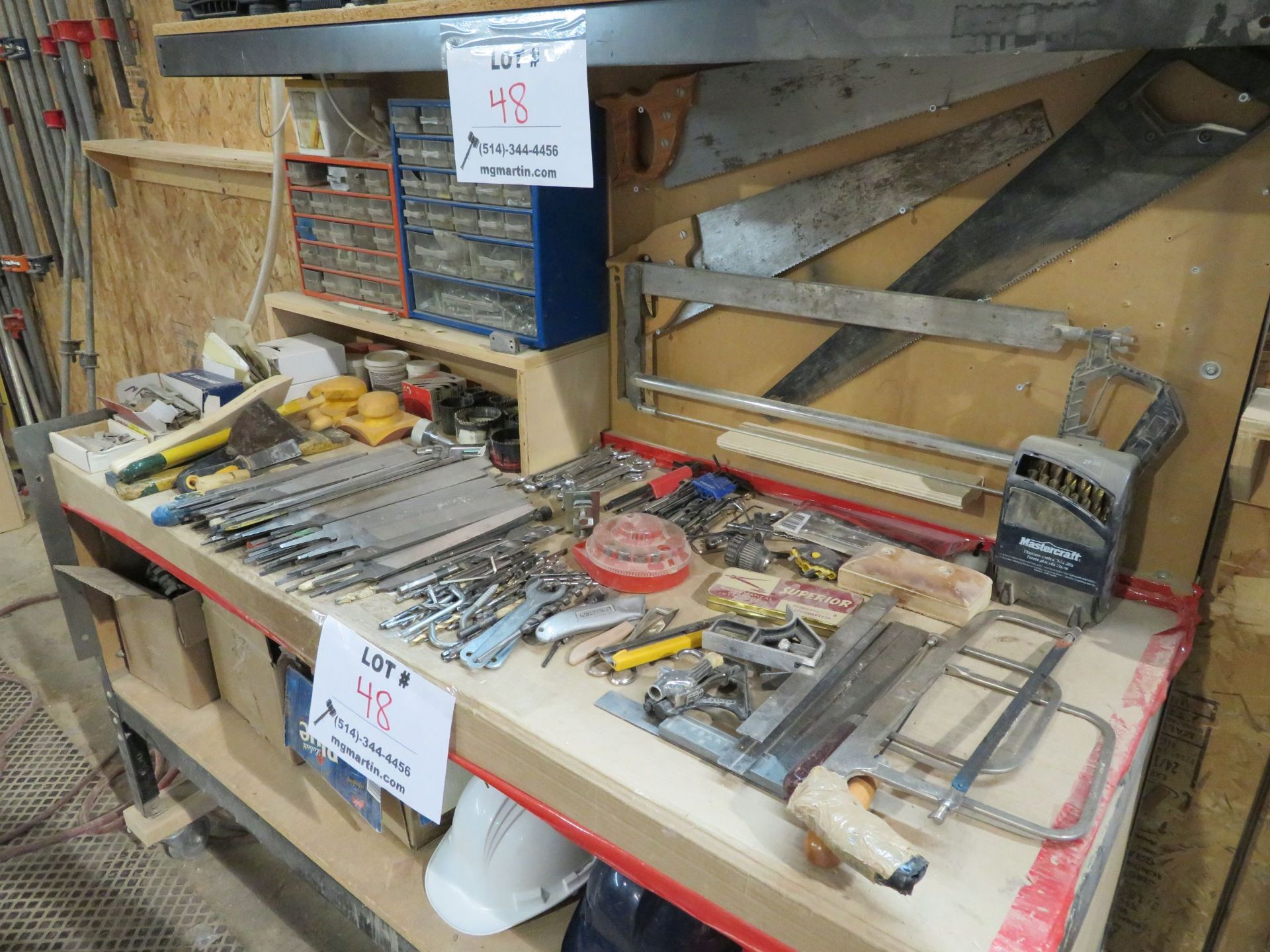 LOT including assorted tools with (2) cabinets and work table - Image 3 of 4