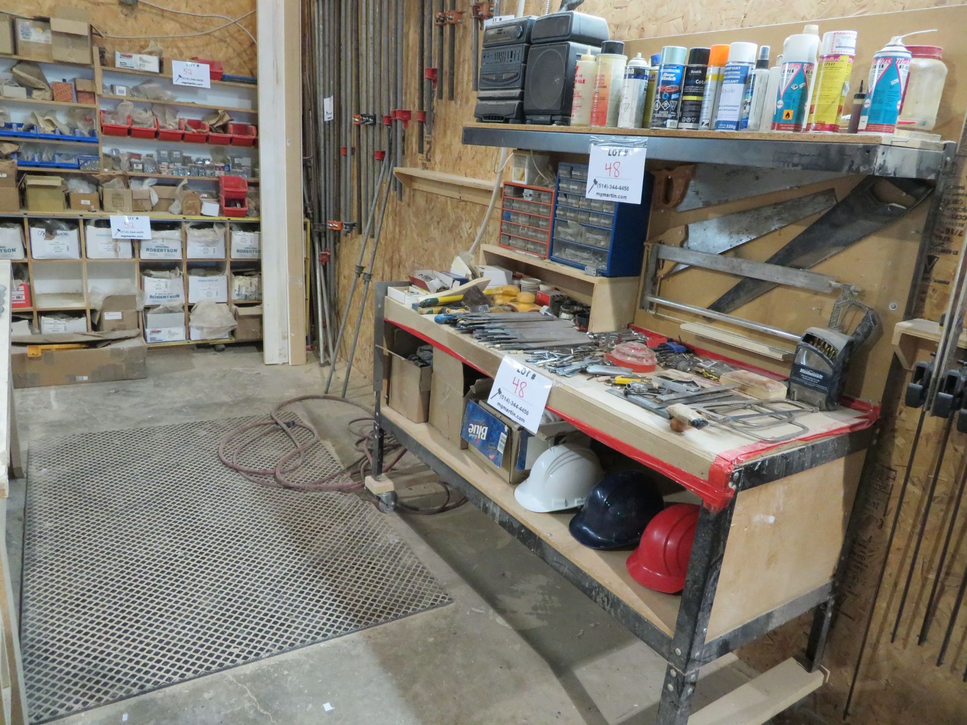 LOT including assorted tools with (2) cabinets and work table - Image 2 of 4