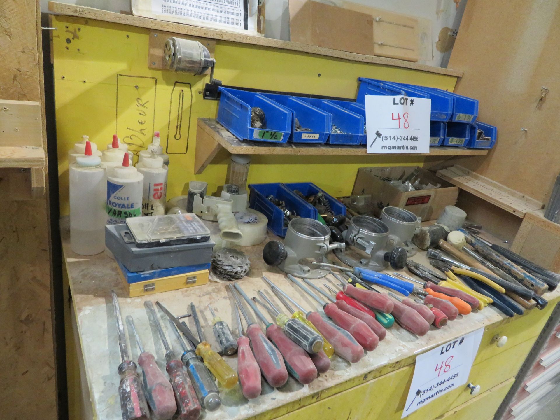 LOT including assorted tools with (2) cabinets and work table - Image 4 of 4