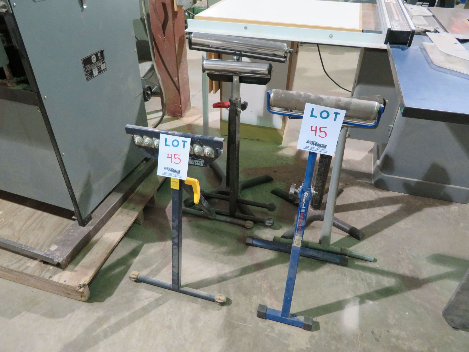 LOT including portable roller stands (qty 5)