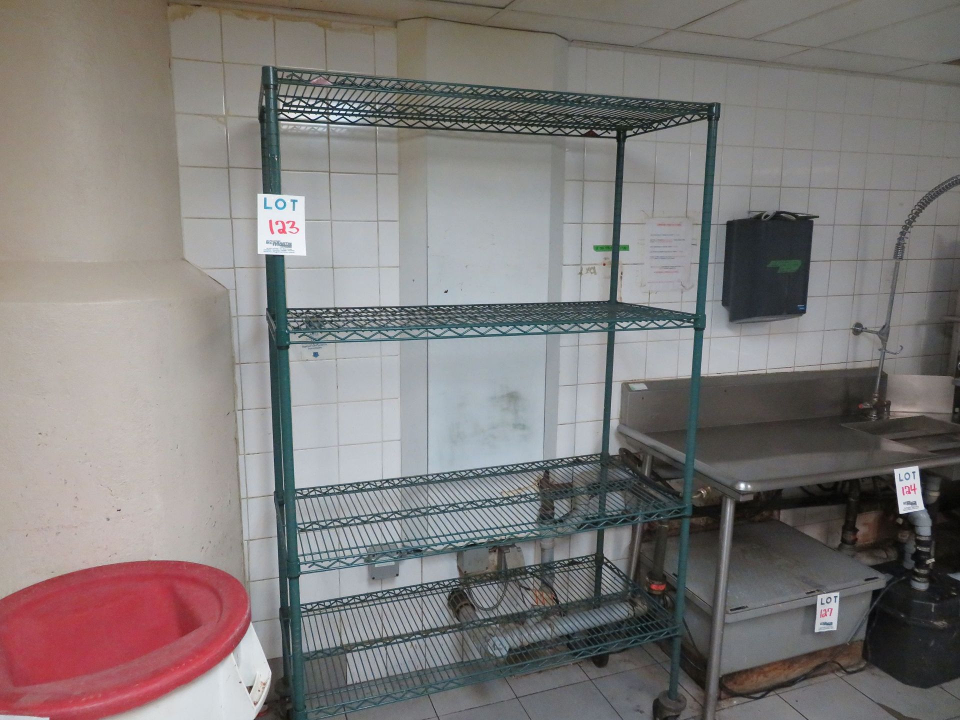 Stainless steel shelving on wheels approx. 48"w x 21"d x 80"h