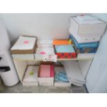 LOT including table with assorted paper