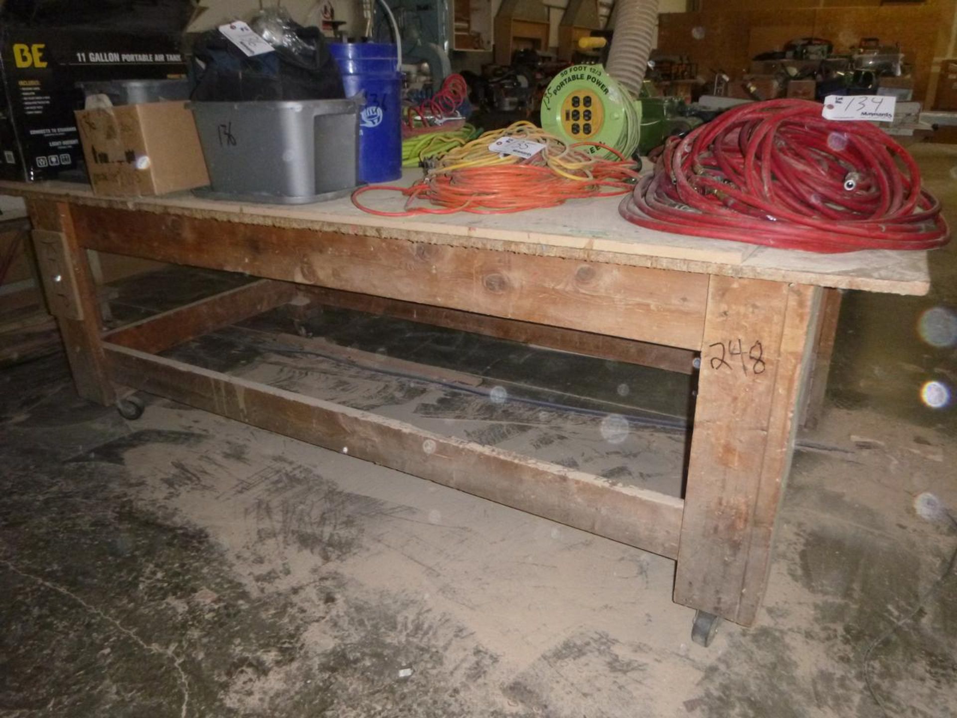 (2) 4' X 8' Rolling shop tables - Image 2 of 2