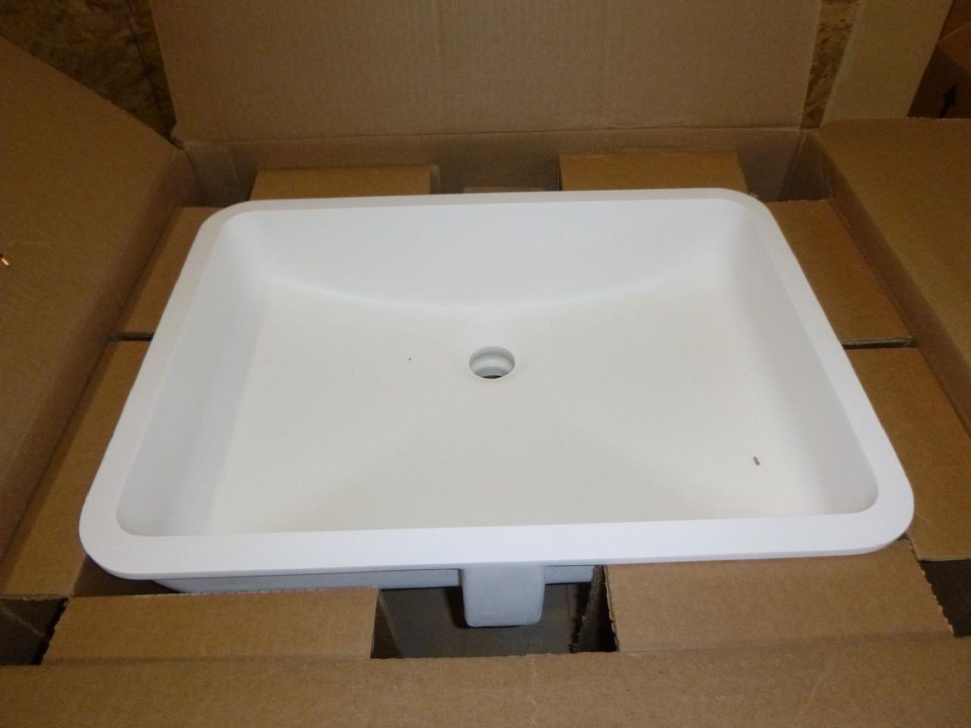 Gemstone 1812-VO Winter white square vanity with overflow - Image 2 of 2