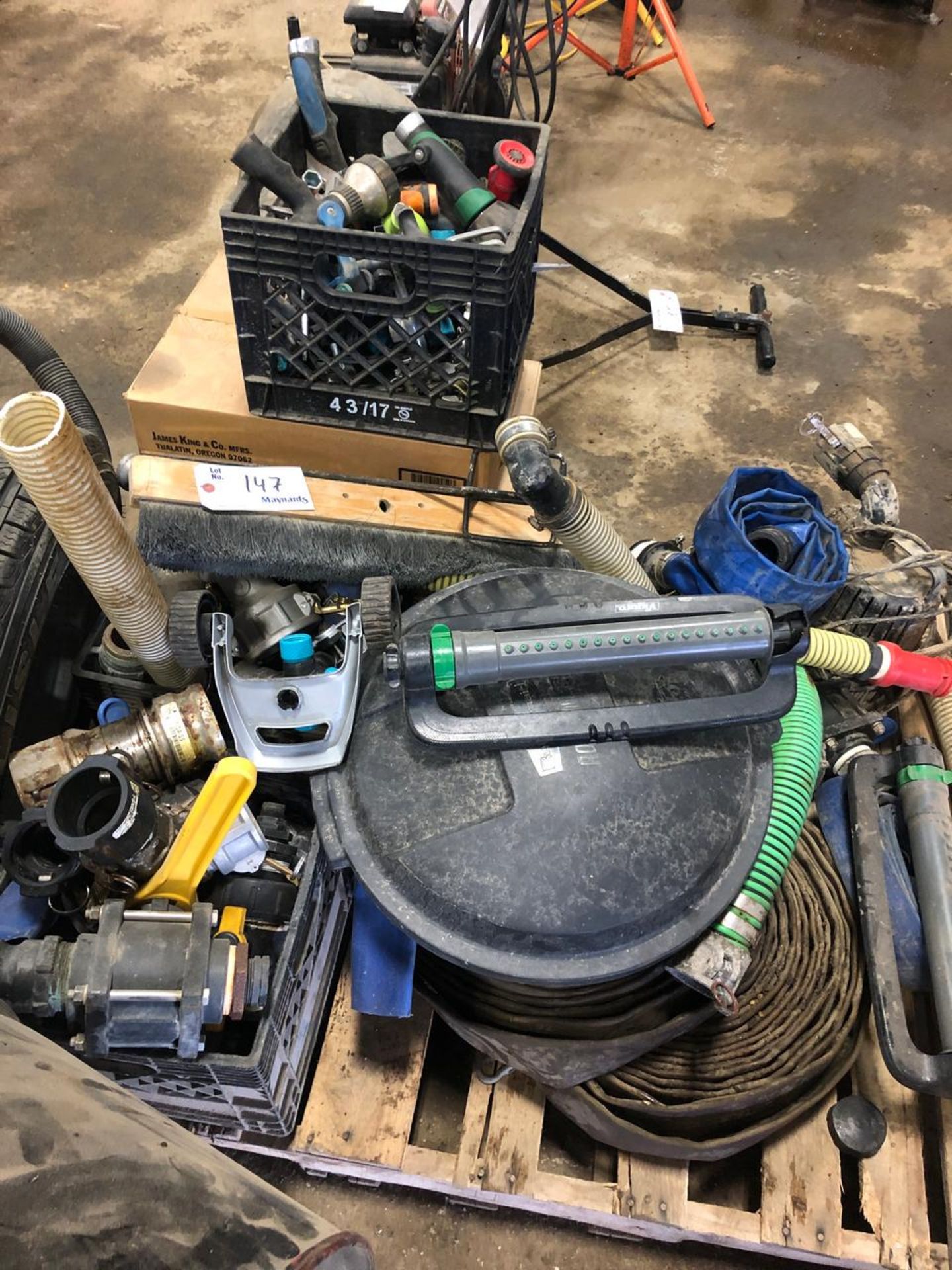 Skid of Hoses, Hose Attachments and Pump