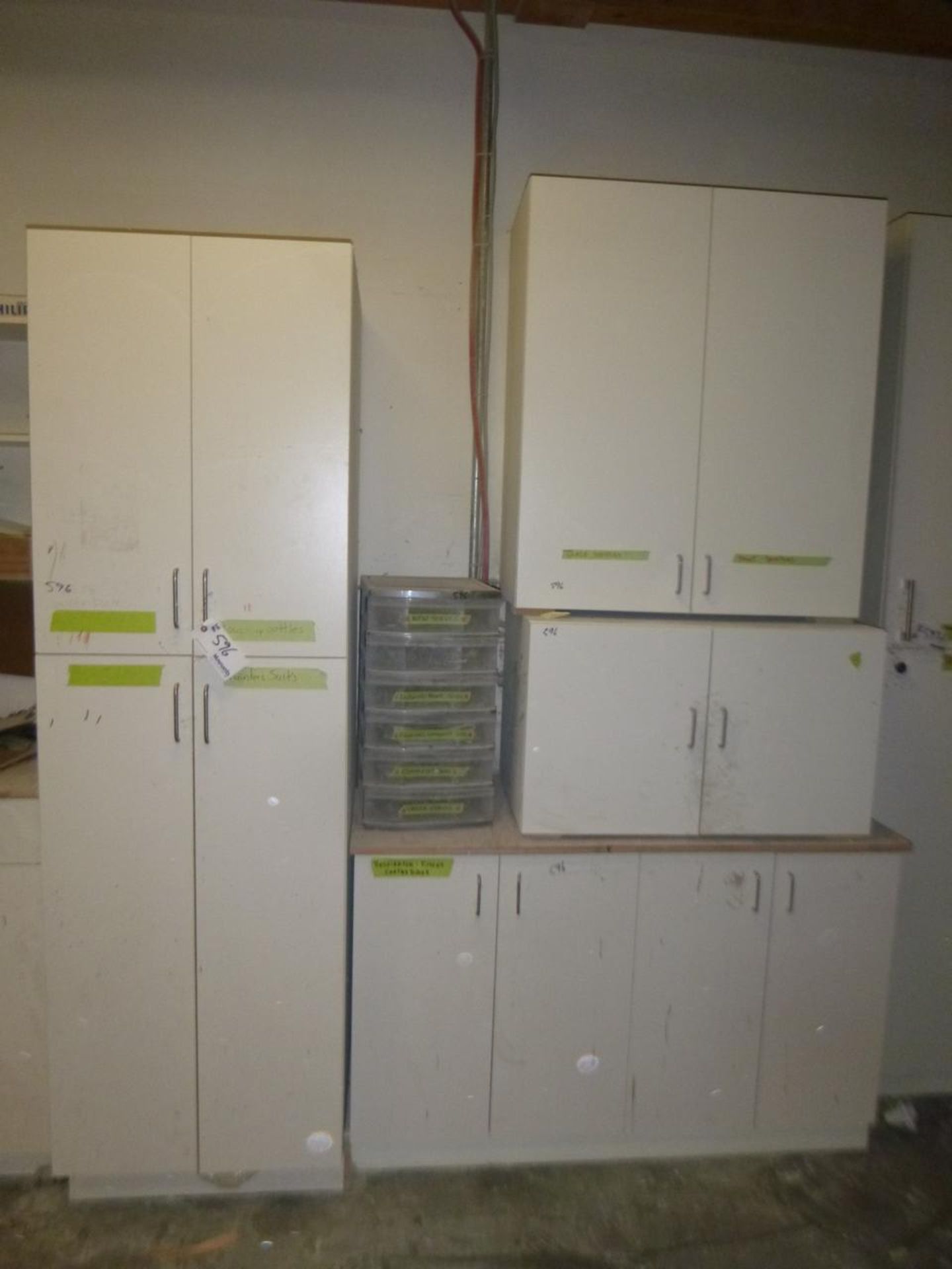 Lot of marked cabinets with painting suppleis