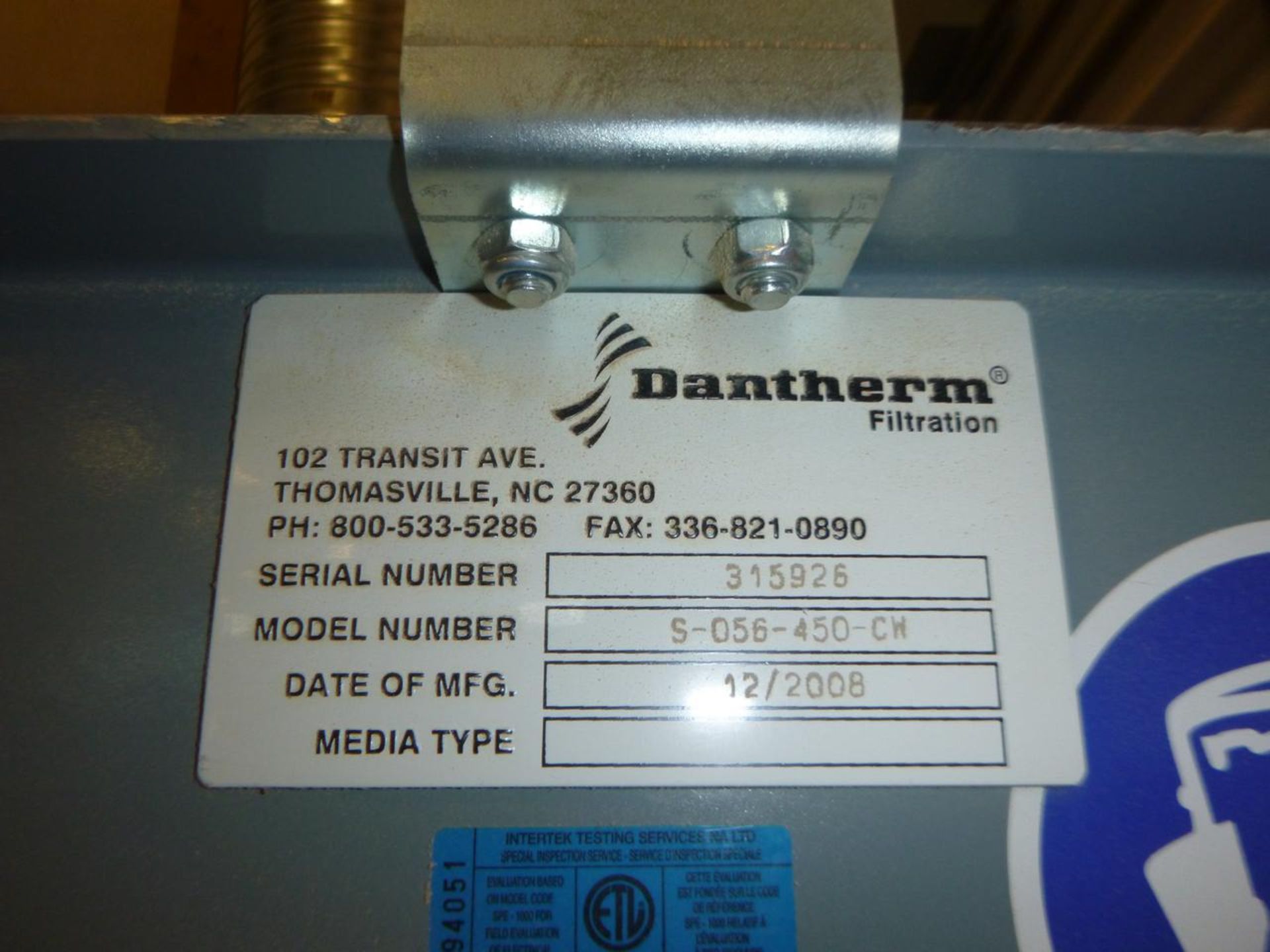 2009 Dantherm Filtration NFP-3H-OP Dust collection system - Image 5 of 5