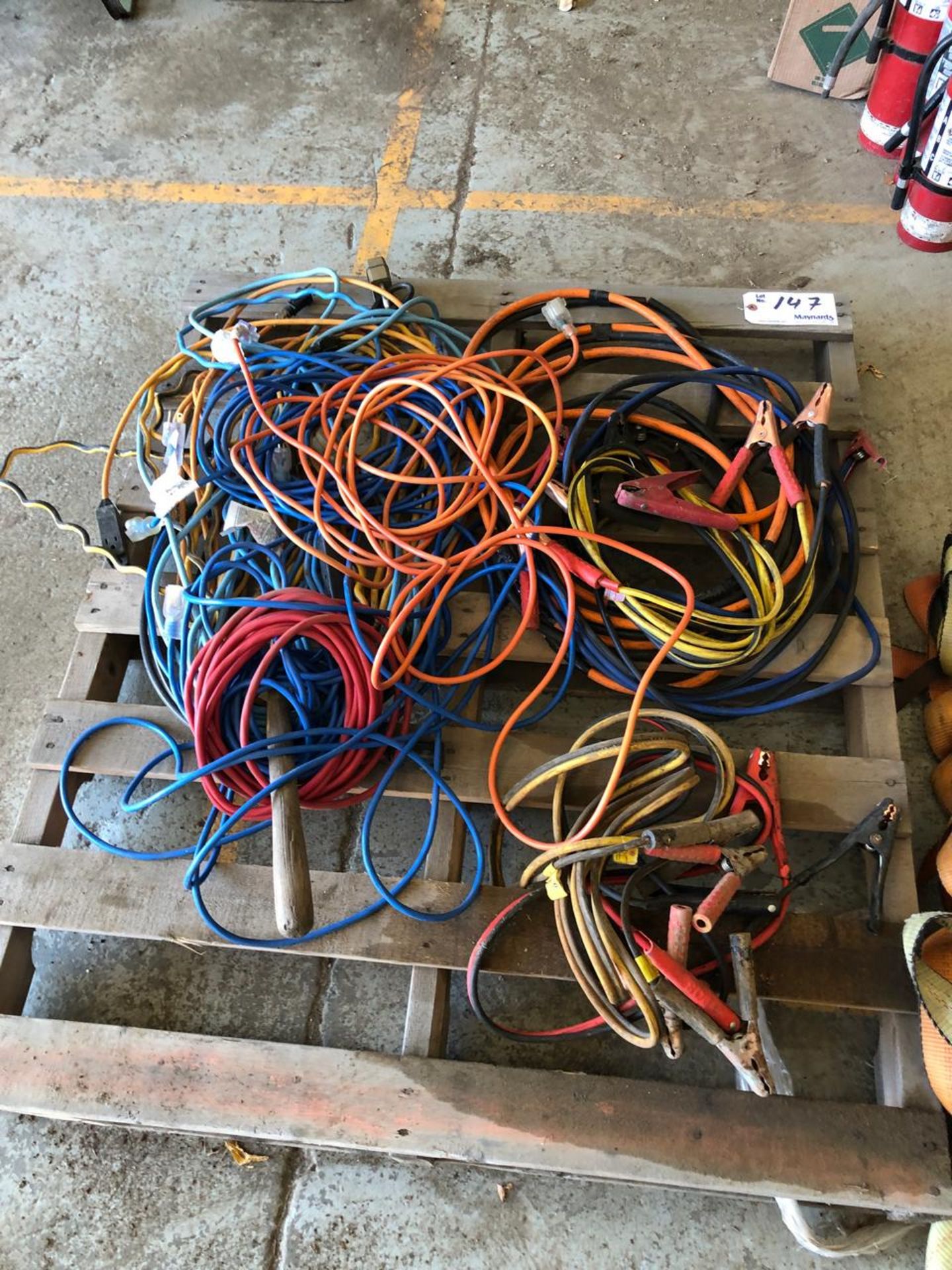 Skid of Jumper Cables and Extention Cords