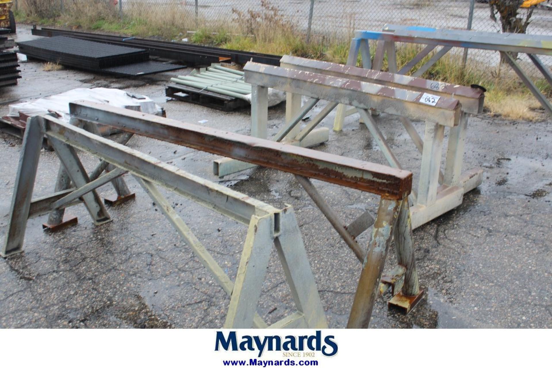 6 mixed steel sawhorses