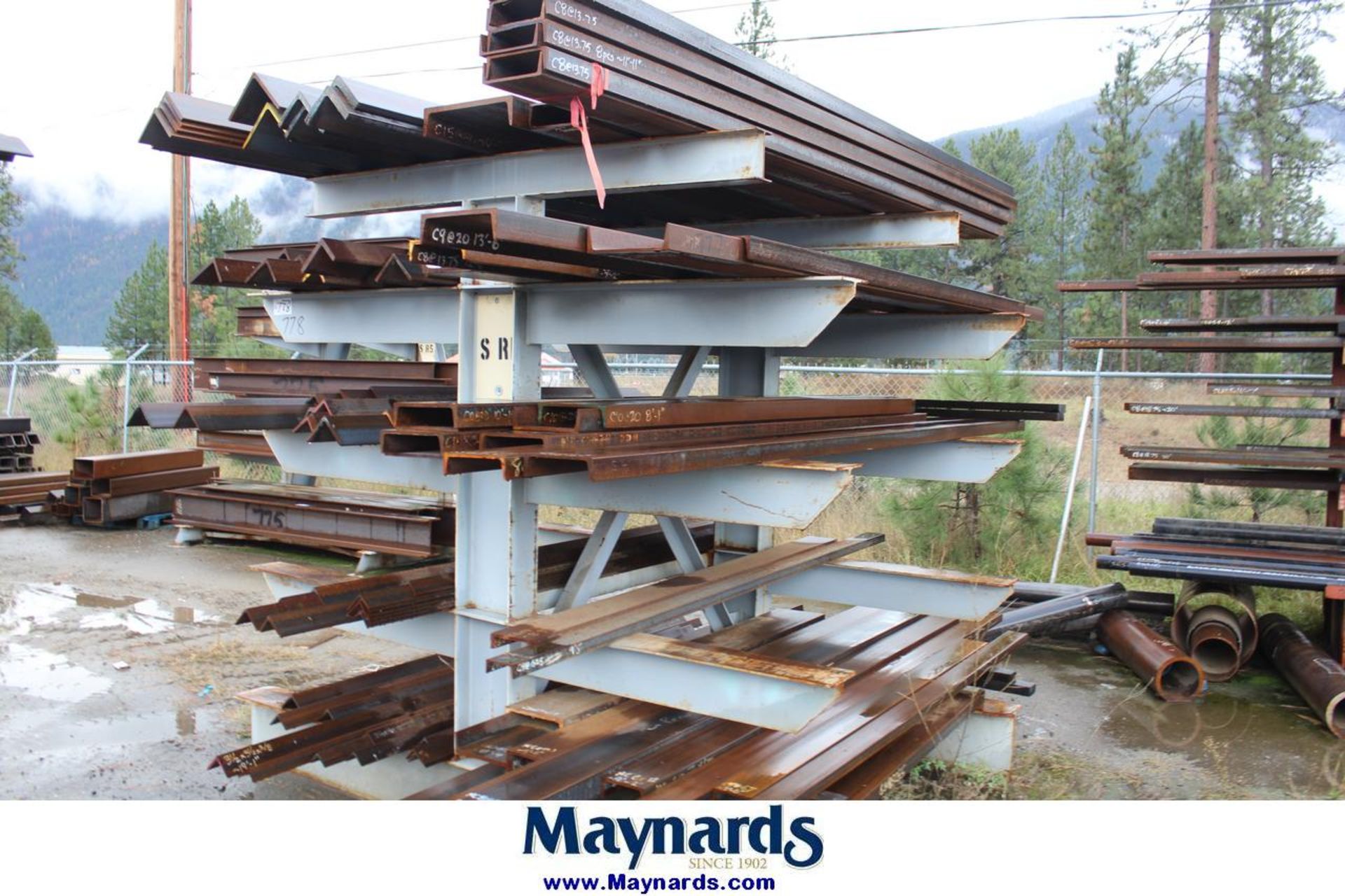 lot of angle steel and channel on cantilever rack - Image 3 of 3
