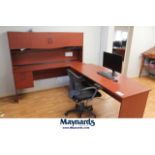 L-shaped work desk with chair