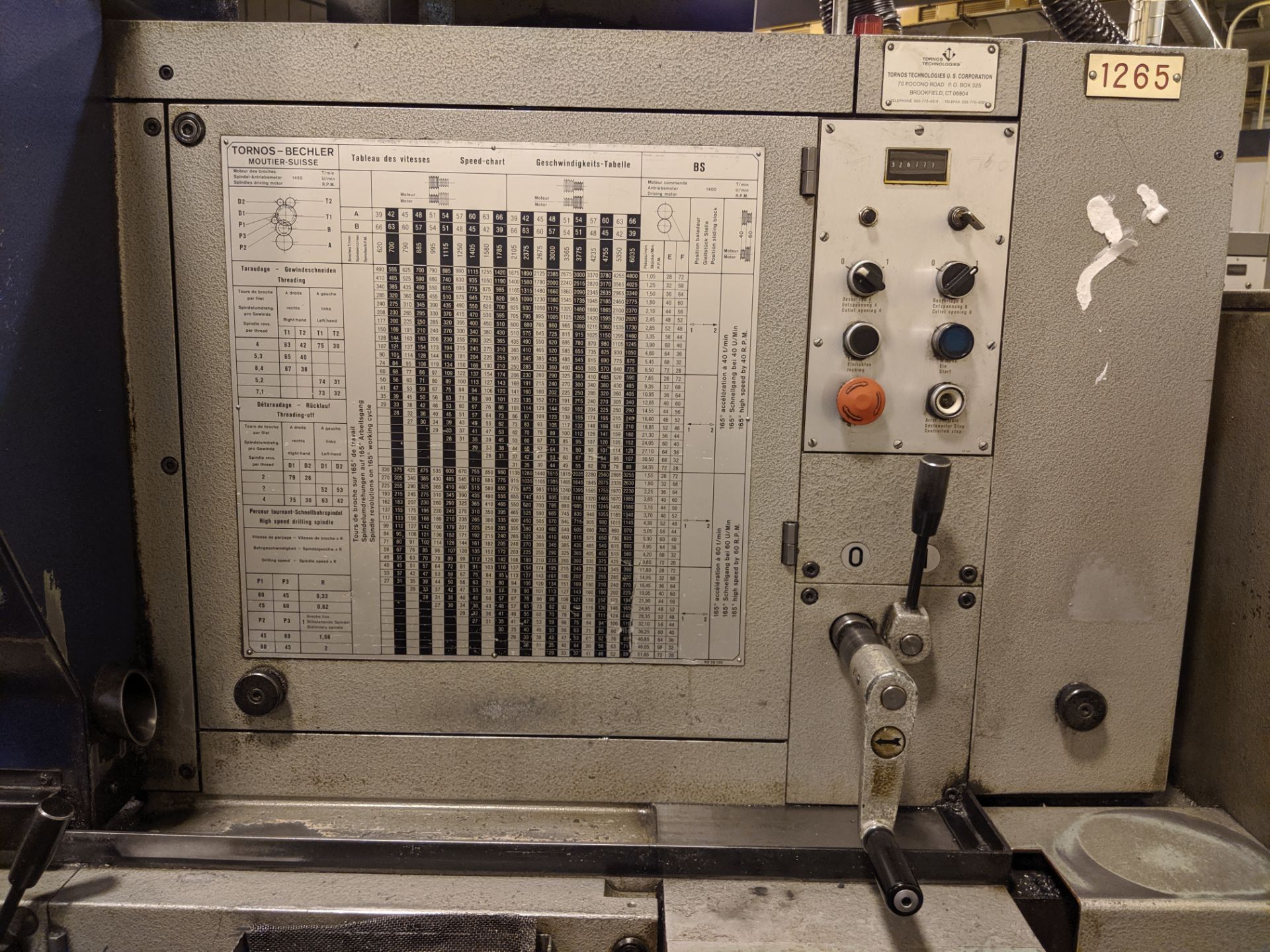 Tornos BS20 Automatic Screw Machine, 21mm Max. Dia., Spindle Speeds to 6,000-RPM, S/N RD-926 - Image 6 of 6