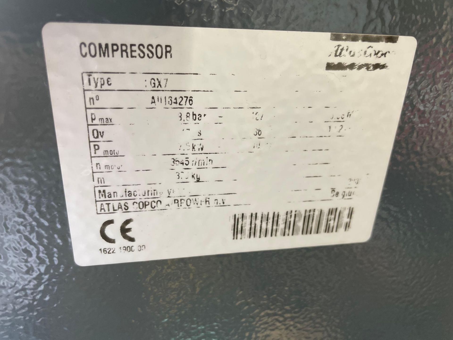 Atlas Copco GX7FF Rotary Screw Air Compressor - Image 3 of 5