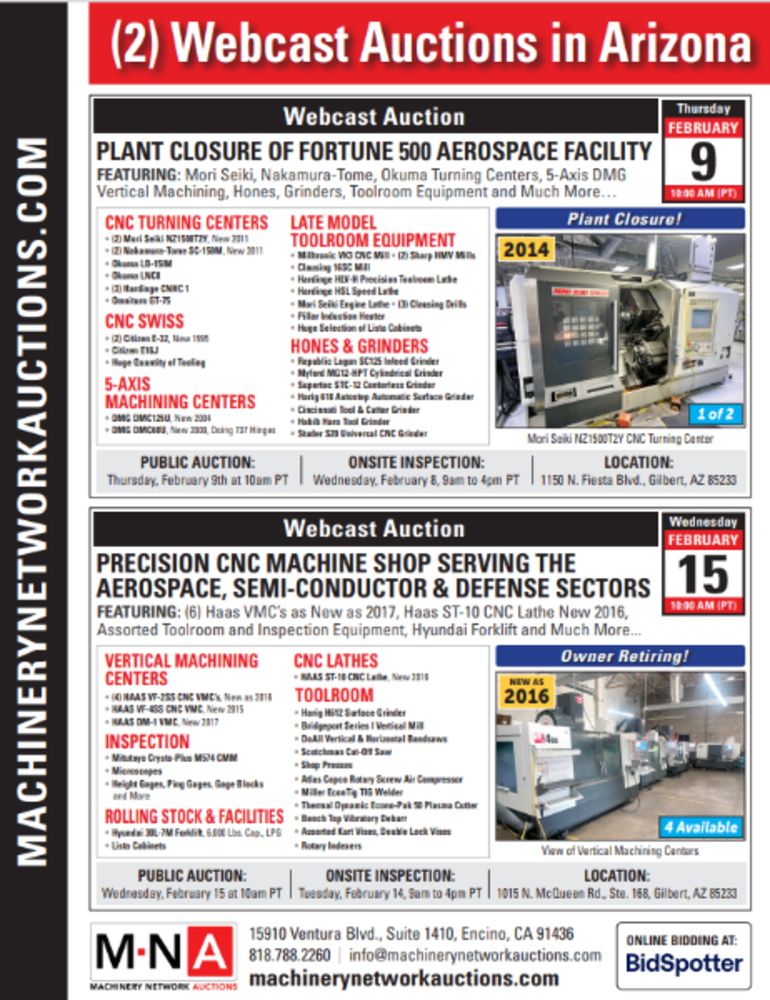 DMG-Mori Multi-Axis CNC Auction Assets Available Due to a Change in Work-Statement