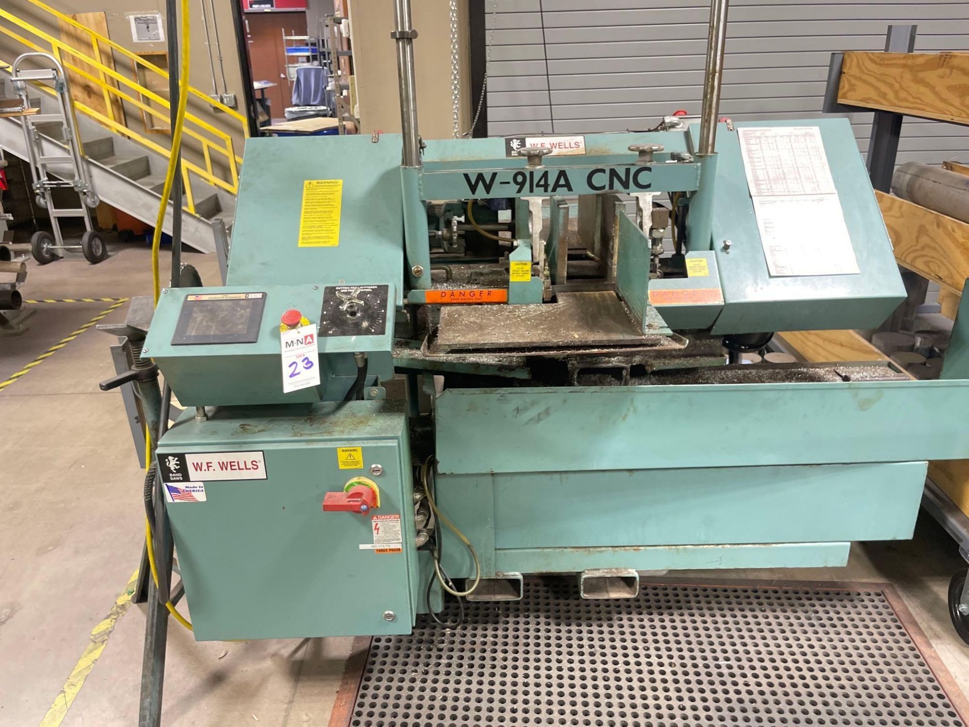 WF Wells Horizontal Bandsaw, m/n W-9-14 A-CNC, s/n A3588W12138