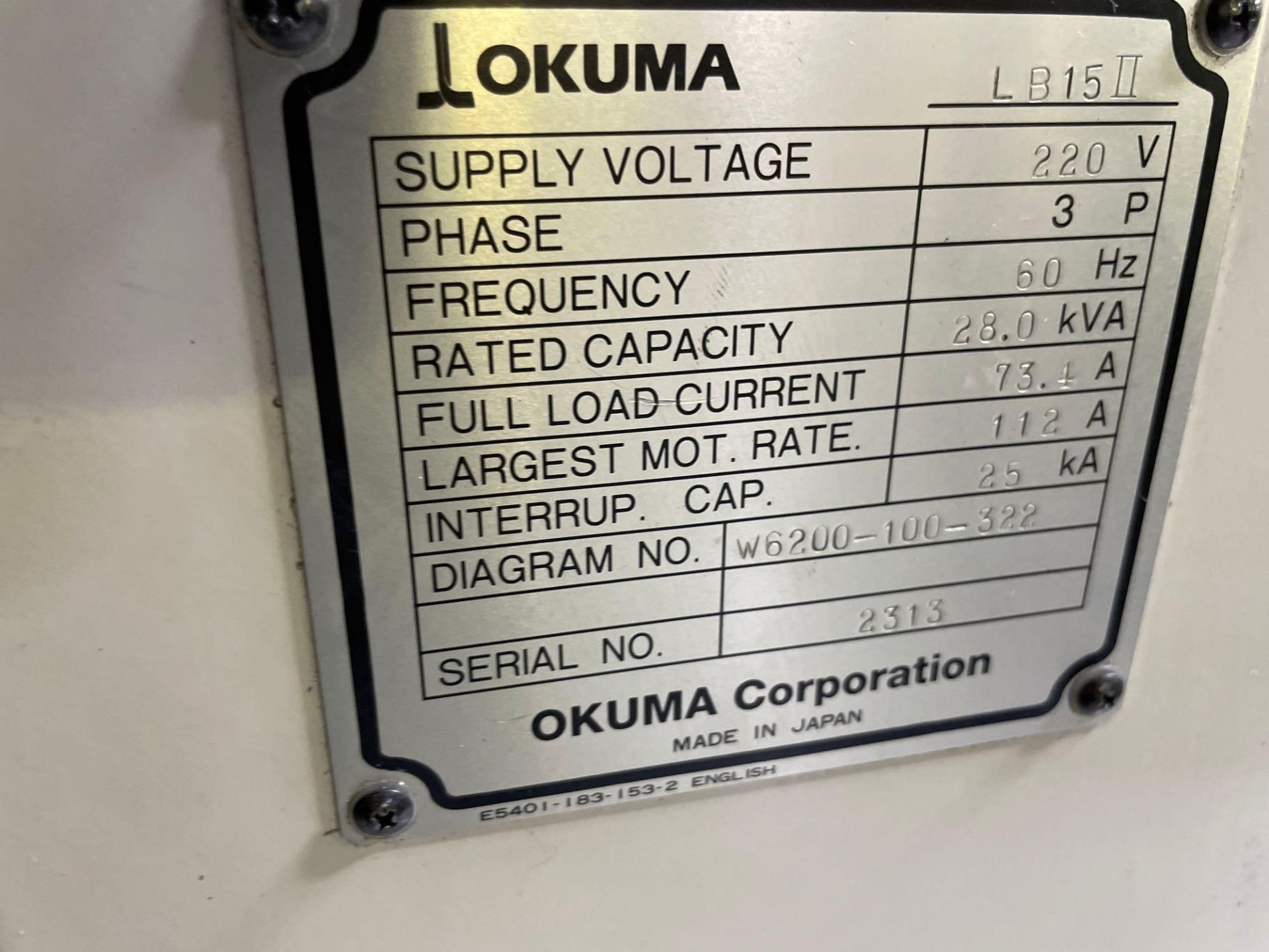 Okuma LB-15IM, 12 Position Turret, s/n 2313, New 1995 - Image 9 of 9