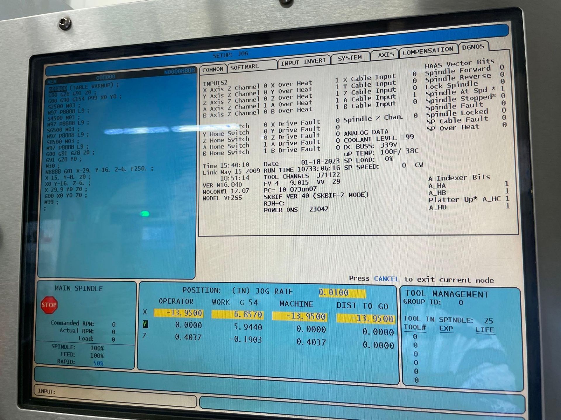 HAAS VF-2SS CNC Vertical Machining Center, 30” x 16” x 20” Trvls., 12k RPM, 30 HP, New 2009 - Image 11 of 11