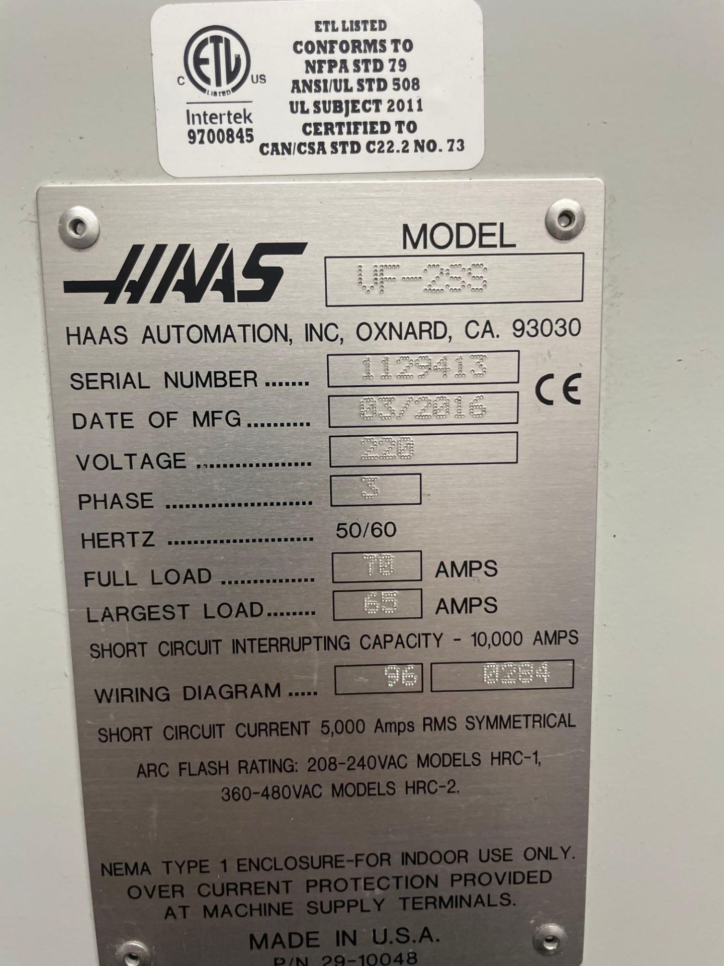 HAAS VF-2SS CNC Vertical Machining Center, 30” x 16” x 20” Trvls., 12k RPM, 30 HP, New 2016 - Image 9 of 11