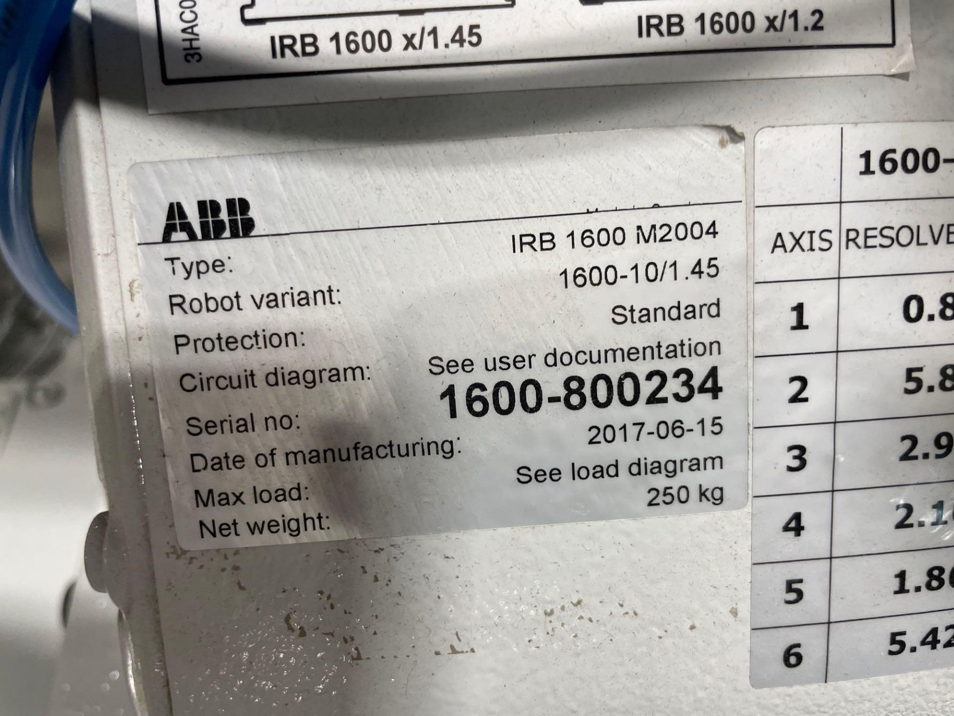 ABB IRB 1600 M2004 6-Axis Robot w/ Power Supply, 10 kg Cap., New 2017 - Image 6 of 11